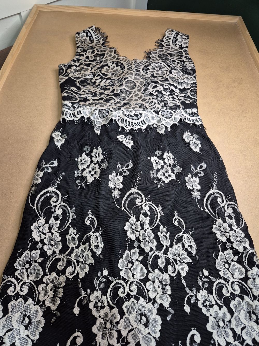 ERIN by Erin Fetherston Black and White Lace Midi Dress